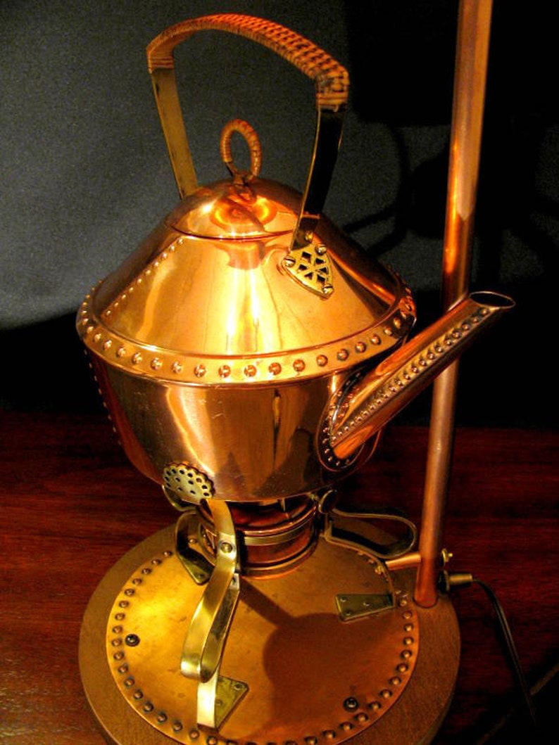 Retro Vintage Copper Teapot Lamp / An Original Steamworks Etsy