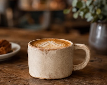 Handmade Coffee Mug, Rustic Pottery Mug, Artisan Ceramic Cup, Handmade Stoneware Mug, Distressed Farmhouse Coffee Cup, Unique Pottery Gift