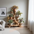 Tree-Shaped Wooden Plant Shelf – Handmade Multi-Tier Bonsai Stand, Indoor Rack product logo