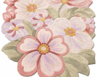 Abstract Floral Design Area Rug for Living Room, Bedroom & Modern Interiors