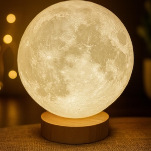 3D printed lamp, moon lamp, lithophane lamp, LED moon lamp, 3D printed moon lamp