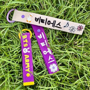 bts Custom patches Keychain Kpop idol Bag Charm k-style Korean language Gift army collectibles handmade
