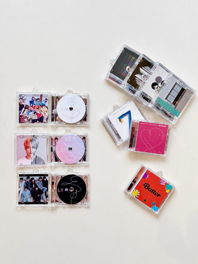BTS Mini CD Keychain: Custom Kpop Music Album Charm - NFC Enabled - Etsy