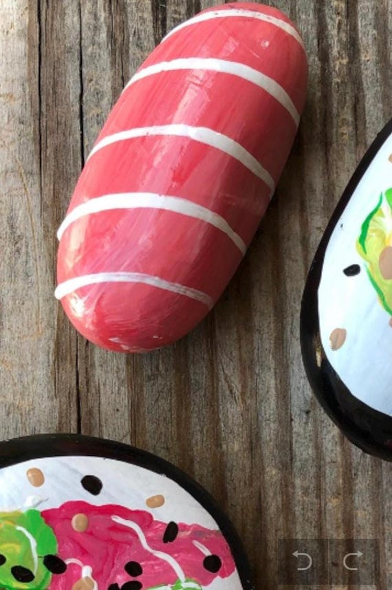 Sushi Rocks Set of Four Hand Painted Rocks - Etsy