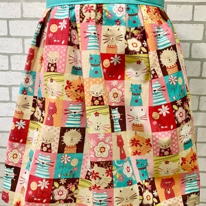 Here kitty kitty Cats and Flowers handmade apron