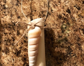 Driftwood and seashell beach ornament