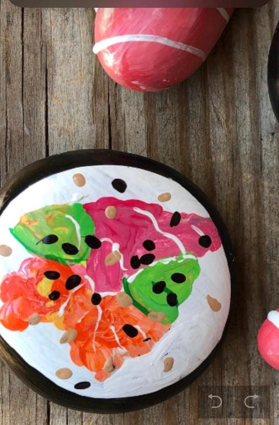 Sushi Rocks Set of Four Hand Painted Rocks - Etsy