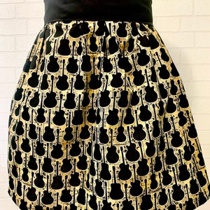 Music inspired guitar handmade apron