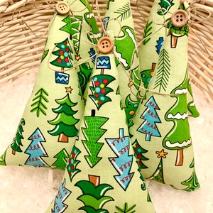 Christmas tree green trees  hand sewn ornament (sold individually)