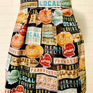 Signs of Autumn  local farm fresh Fall handmade vinatge look apron