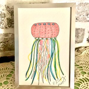 Jellyfish Tiny Treasures Collection ink and marker drawing