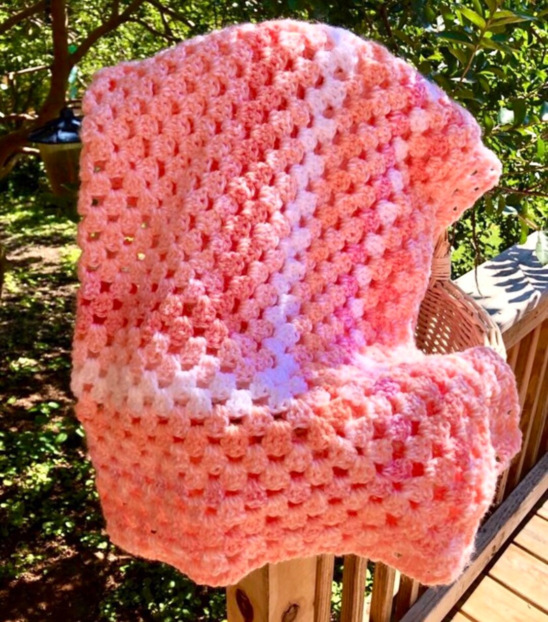 Baby Blanket Peaches and Cream Deliciously Soft Handcrocheted Etsy