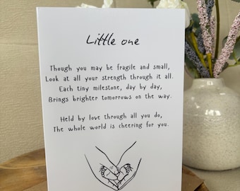 Tarjeta de apoyo para mamás de bebés en la UCIN / Tarjeta de ánimo para bebés prematuros: Pensando en ti