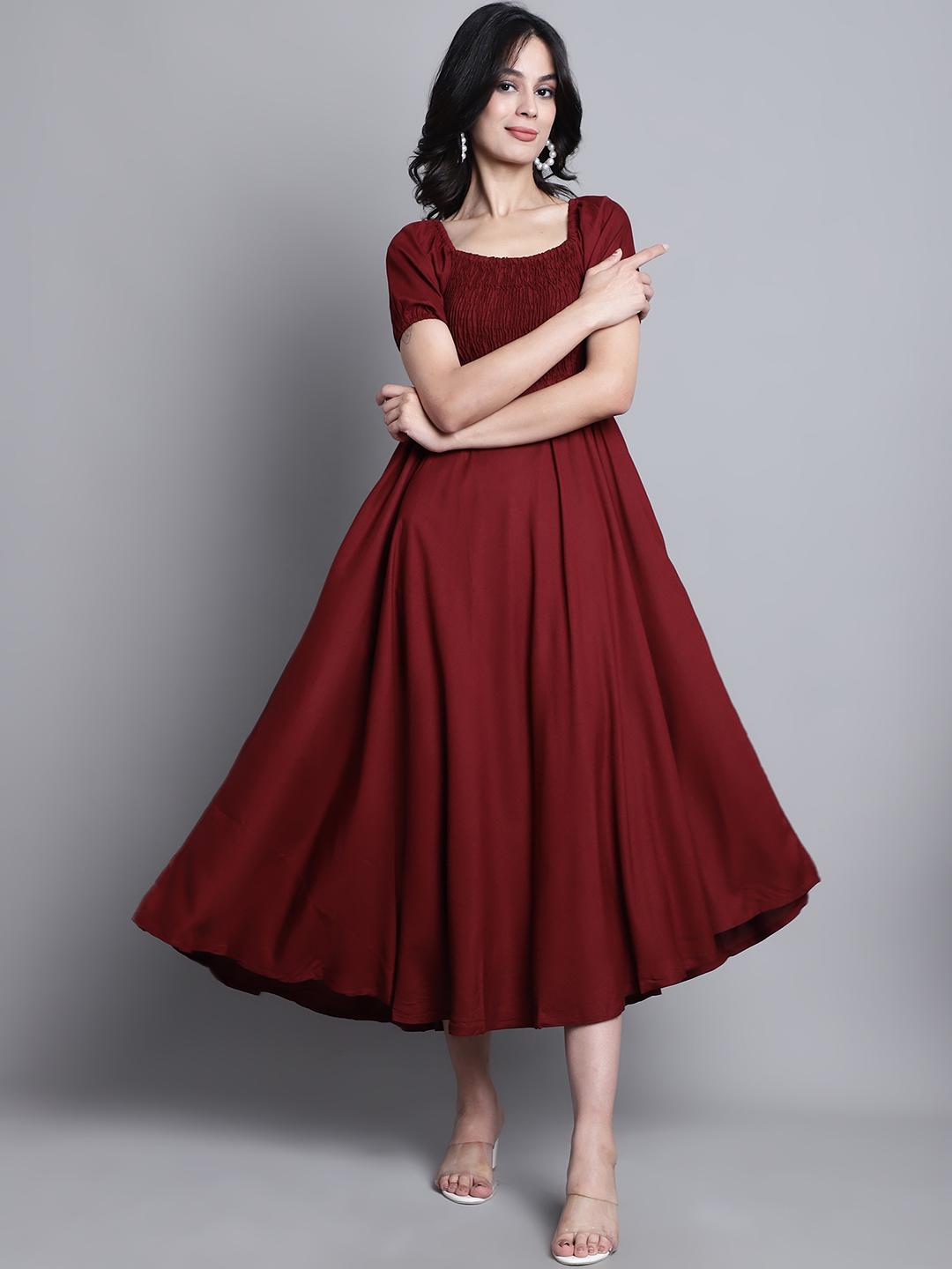 Maroon Smocked Dress - Etsy Maroon Smocked Dress - Etsy