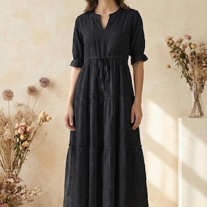 red cotton maxi dress red floral maxi dress L10 – CC Belle