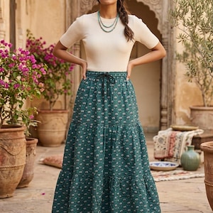 knee length dresses for ladies Women's Blue Fiza Maxi Skirt Teal in Size Small by Outcast