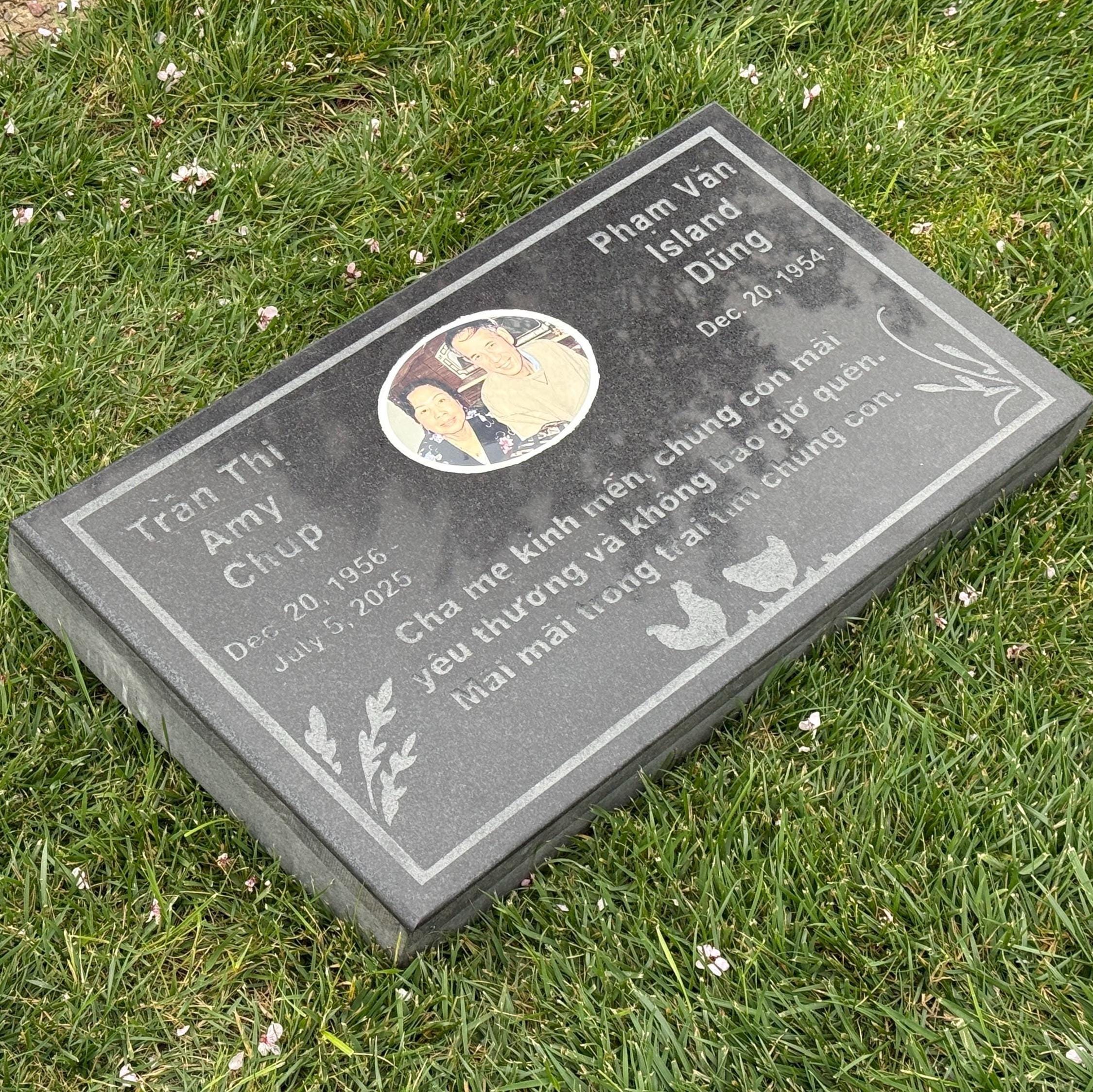 Rectangular Headstone Absolute Black Granite Headstone – 28x16x3