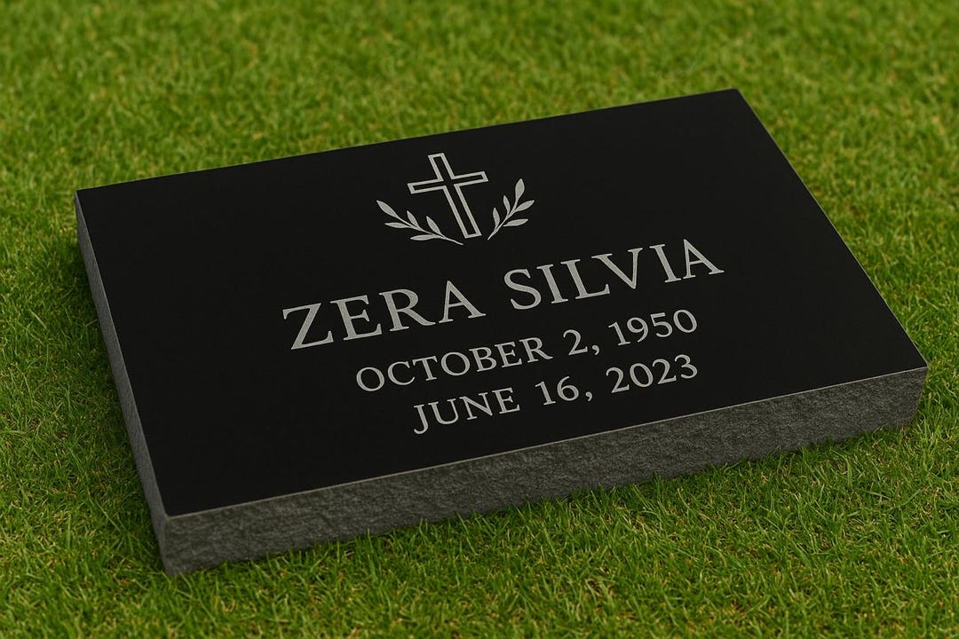 Rectangular Headstone Absolute Black Granite Headstone – 28x16x3