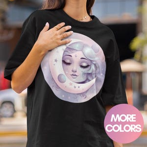 Pastel Moon Crescent Anime Shirt - Halloween Shirt, Trick or Treat, Moon, Crescent, Pastel Goth, Kawaii Clothes, Harajuku Clothing