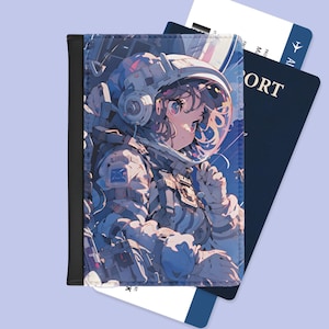 Anime Passport Cover, Astronaut, Passport Holder, Travel Accessories, Passport Wallet, Cute, Travel Wallet, Passport Cover, Kawaii Passport