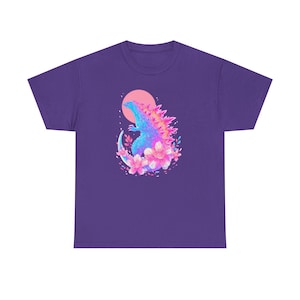 Chemise rose Godzilla, Godzilla, chemise Kawaii, Japonais, Vêtements Harajuku, Chemise monstre, Chemise rétro, Vaporwave, Sakura image 5