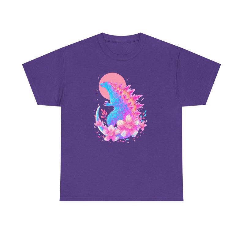 Chemise rose Godzilla, Godzilla, chemise Kawaii, Japonais, Vêtements Harajuku, Chemise monstre, Chemise rétro, Vaporwave, Sakura image 5