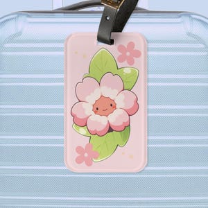 Sakura Blossom Kawai Luggage Tag, Flight, Luggage Tag, Kawaii Luggage Tag, Kawaii Travel Accessory, Travel Gifts, Anime Gifts, Cute Tag
