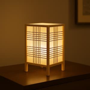 Modern Handcrafted Table Lamp - Japanese Shoji Inspired Design
