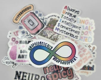 Unapologetically Neurodivergent Sticker | Holographic Printable Stickers | ADHD and Autism Awareness | Neurodiversity Stickers