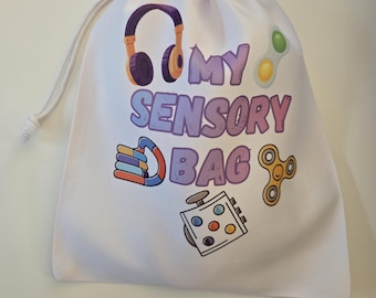 Sensory Bag | Fidget, chew, Ear Defender Storage | Sensory Essentials Pouch | Neurodivergent Gift