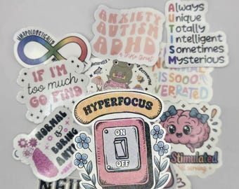 Hyperfocus Neurodivergent Sticker | Holographic Printable Stickers | ADHD and Autism Awareness | Mental Health & Neurodiversity Stickers