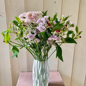 Vaso di design in plastica riciclata, stampato in 3D, fatto a mano, prodotto in Francia, per fiori secchi o freschi