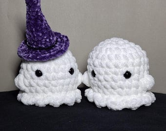 Handmade Crochet Gost Plush - Amigurumi Spooky Soft Toy for Halloween & Decor
