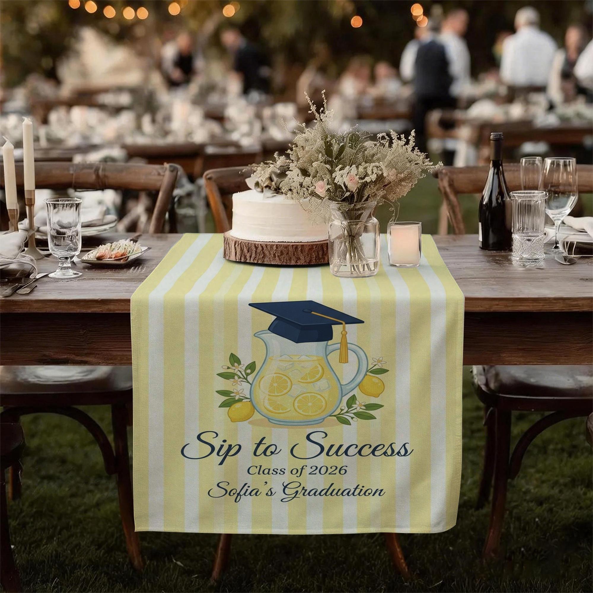 Spring Graduation Linen Personalized Linen Tapestry, Graduation Party Banner, Lemonade Bar Sign ...