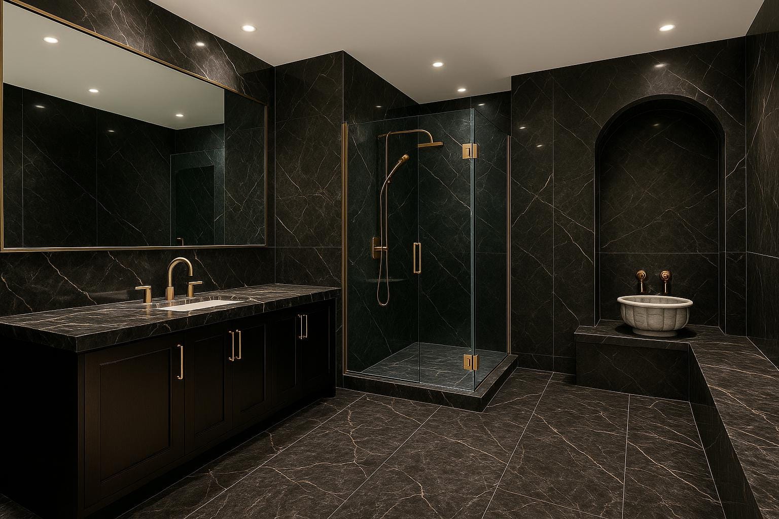 Custom Black Marble Tiles: Polished Natural Stone for Stairs & Flooring