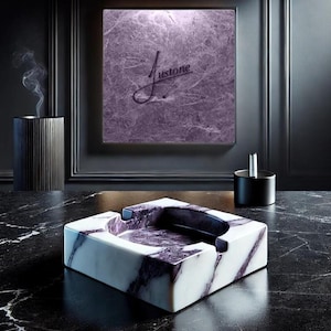 Luxury Handmade Marble Ashtray – Modern Stone Cigar & Cigarette Holder – Unique Gift for Him, Office - Home Decor
