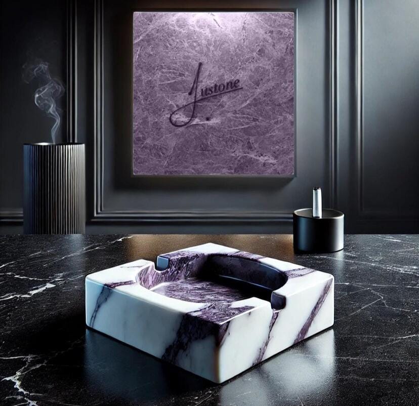 Handmade Marble Ashtray – Modern Minimalist Cigar Holder accessories