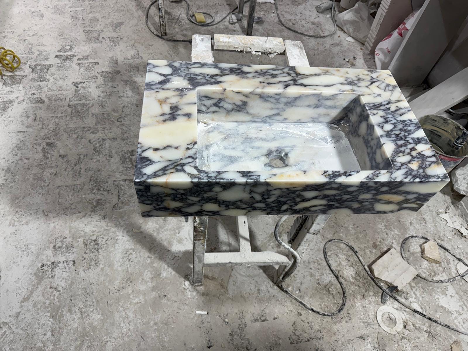 Custom Marble Sink – Solid Block Stone Vanity, Rectangular Bathroom Basin 2