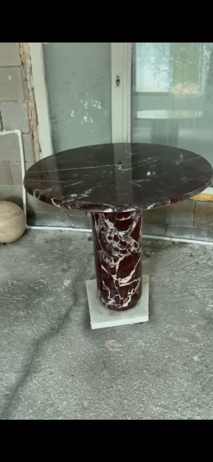 Custom Red Marble Round Table – Handcrafted Natural Stone Dining / Coffee Table | Made in Turkey. 3