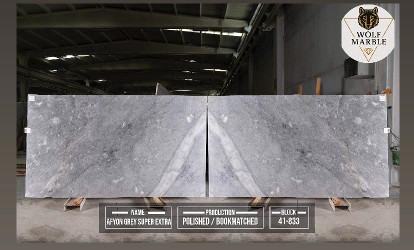 Afyon Grey Marble Slab: Polished Bookmatched Natural Stone 5
