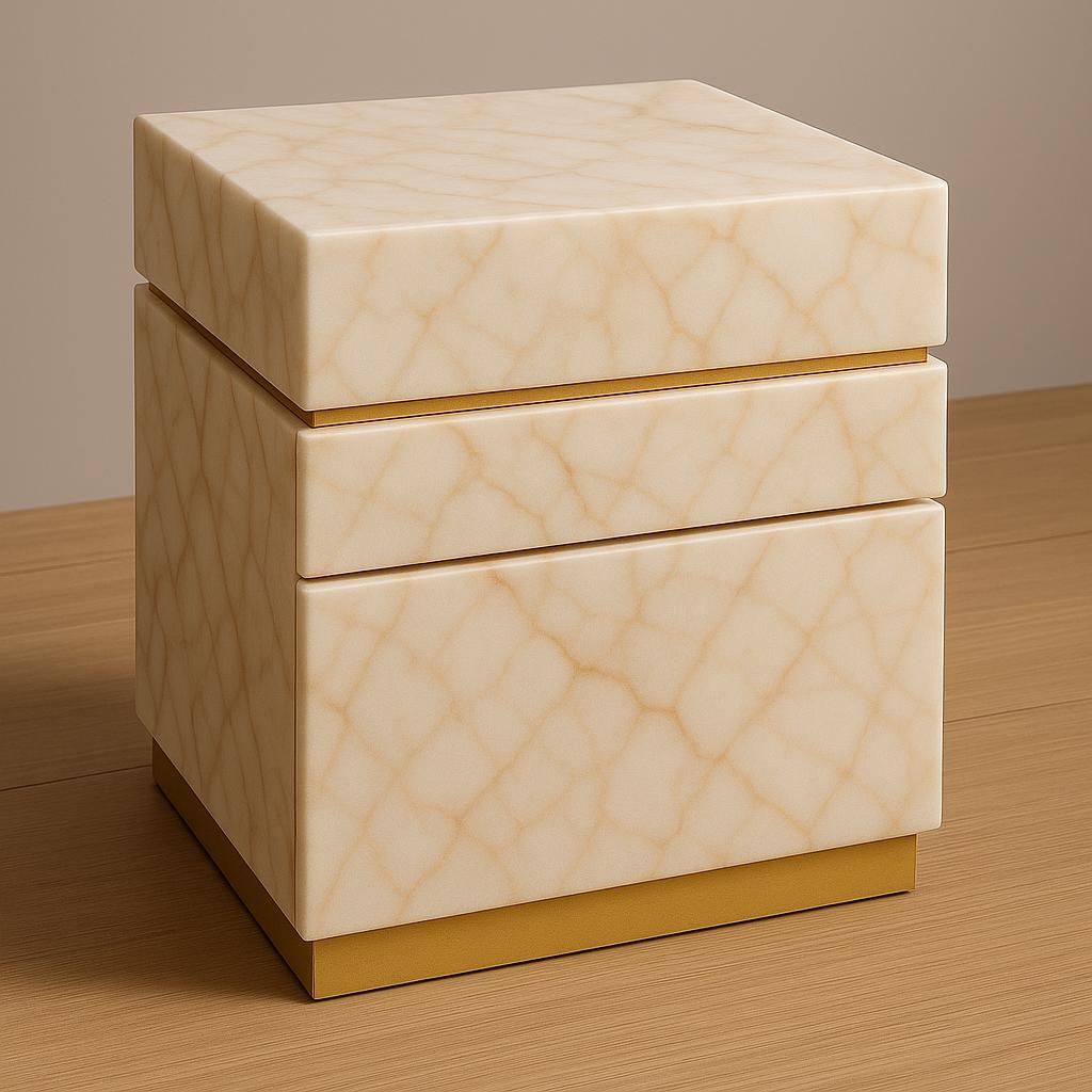 Luxury Smart Marble Nightstand – Calacatta Gold | RFID Card Lock | Hidden LED Compartment 2