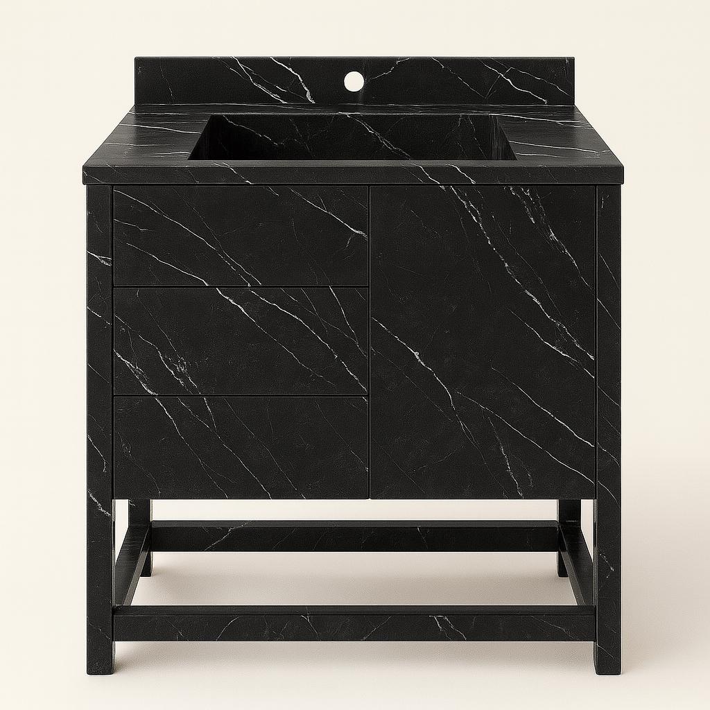 Handmade Calacatta Viola Marble Vanity – Modern Bathroom Sink Cabinet 3