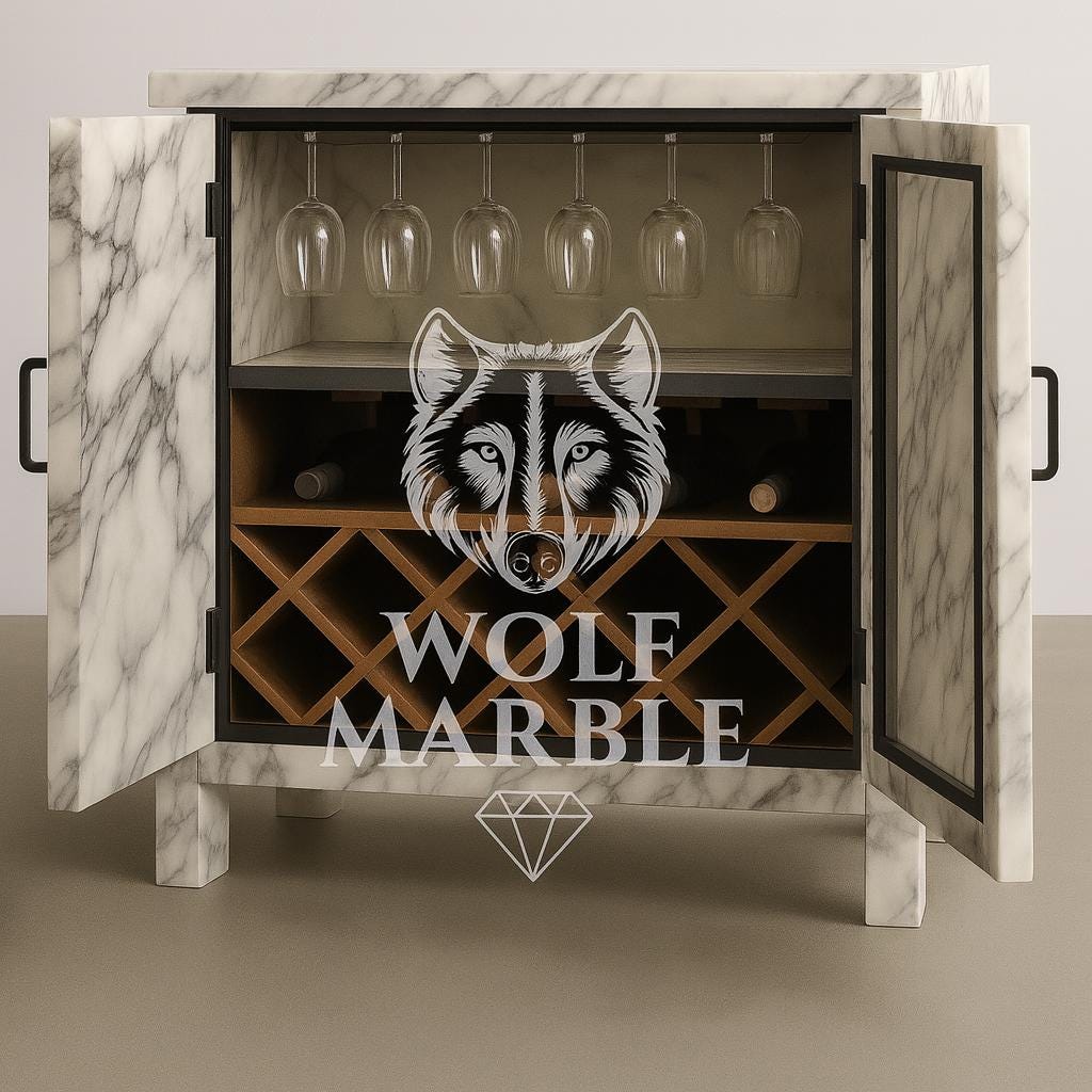 Handmade Marble Wine Cabinet: Luxury Afyon White Marble Bar 2