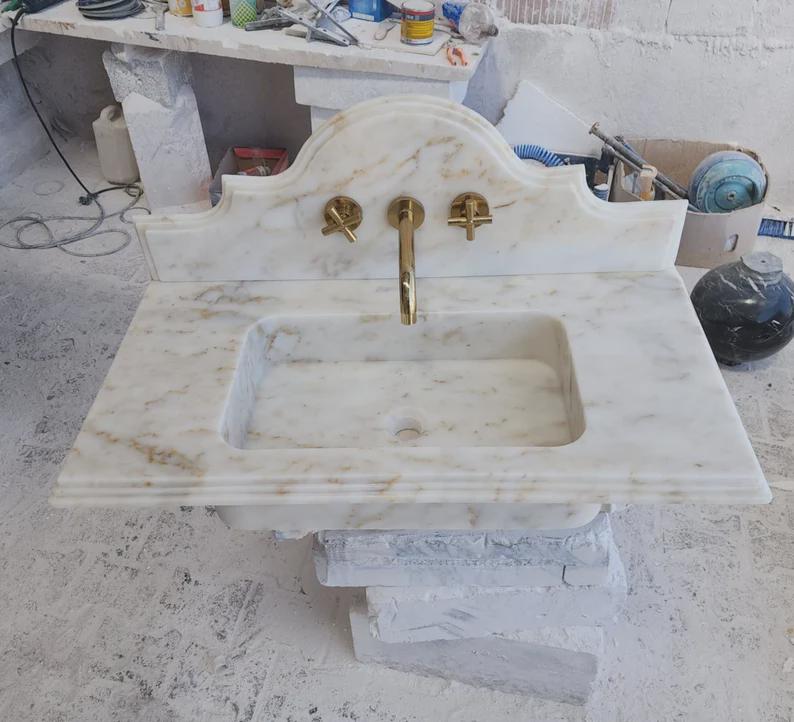 Handmade Marble Farmhouse Sink: Double Bowl Apron Front Kitchen Sink 2