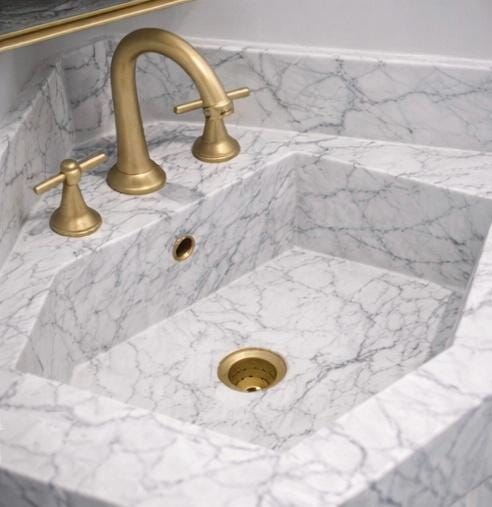 Handmade Carrara Marble Corner Sink Vanity | Custom Washbasin 4