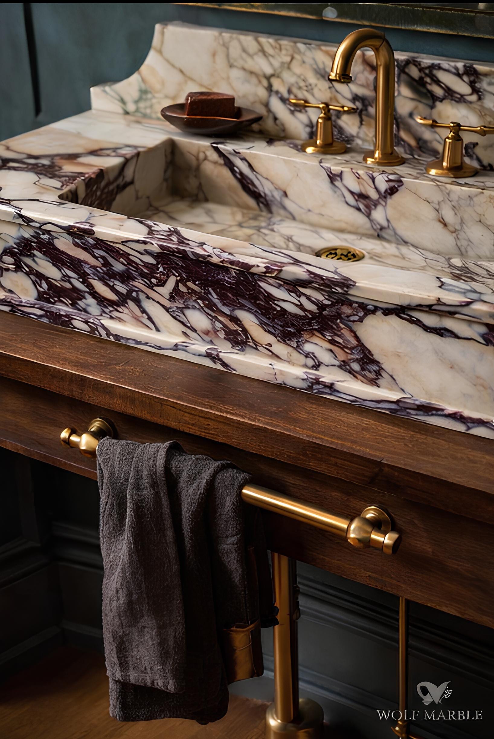 Handmade Calacatta Viola Marble Sink Timeless Luxury Design 4