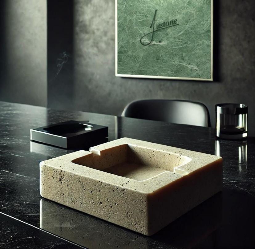 Handmade Marble Ashtray – Modern Minimalist Cigar Holder accessories 2
