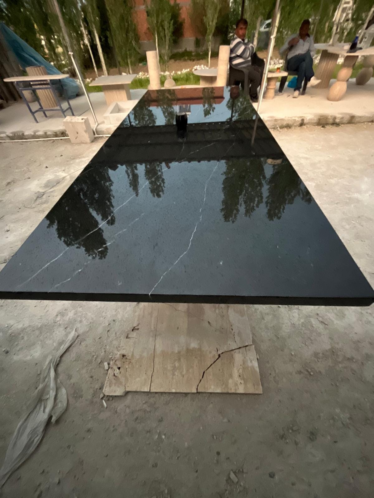 Custom Handmade Nero Marquina Marble Dining Table | Luxury Black Stone Table for Modern Interiors 2