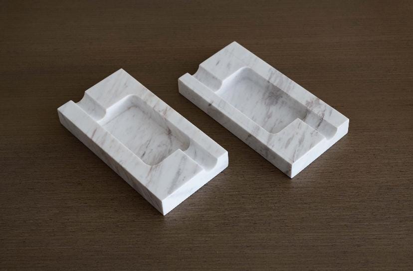 Handmade Rectangular Marble Ashtray – Luxury Natural Stone Cigar & Cigarette Holder, Modern Home - Office Decor accessories