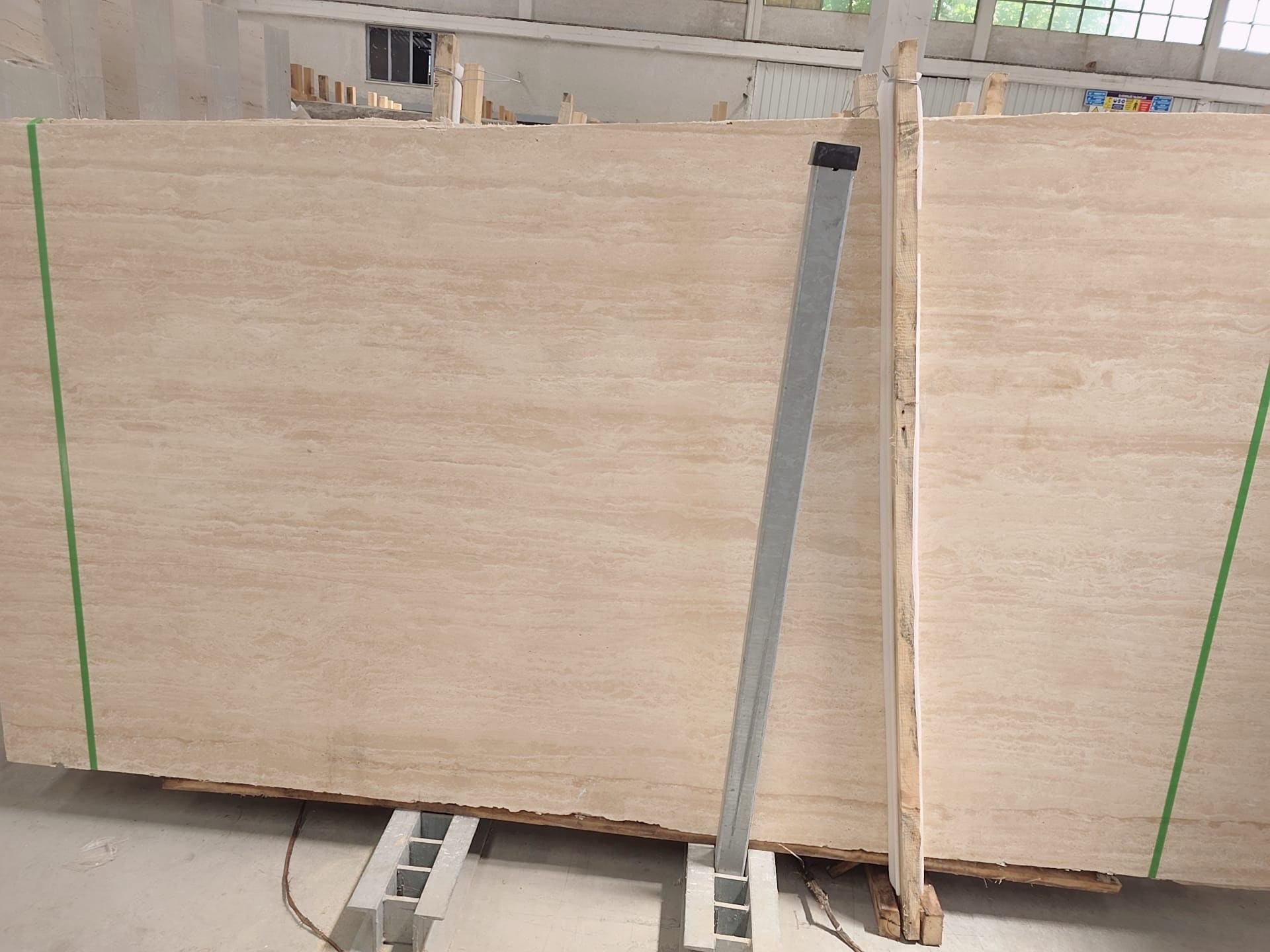 Custom Light Beige Travertine Slab | Natural Beige Marble for Table, Countertop, or Wall 2